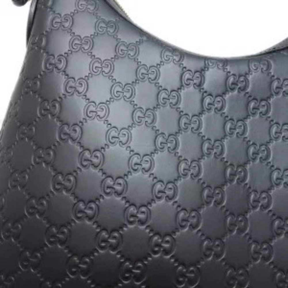 Gucci Guccissima One Shoulder Hobo Bag Leather Black - Picture 3 of 9